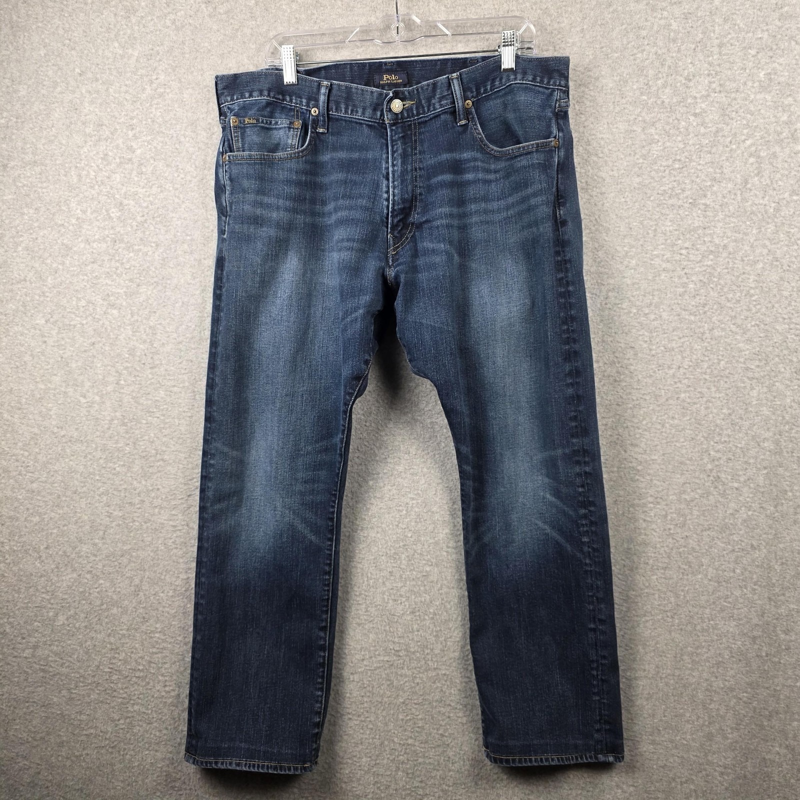 Polo Ralph Lauren Jeans Mens 38x28 Blue Varick Slim Straight Stretch Denim